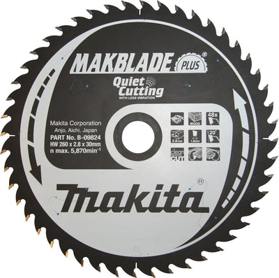 Makita Kreissägeblatt für Holz | makblade-plus | ø 260mm Achsloch 30mm 48t - b-09824