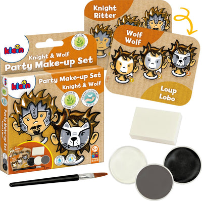Klein Toys – Schminkset „Ritter-Wolf“ – drei Farbtabletten in Schwarz, Grau und Weiß – zertifiziert nach ISO 16128