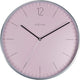 Nexttime – Wanduhr – 34 cm – Glasmetall – romantisches Rosa – ätherisches Silber