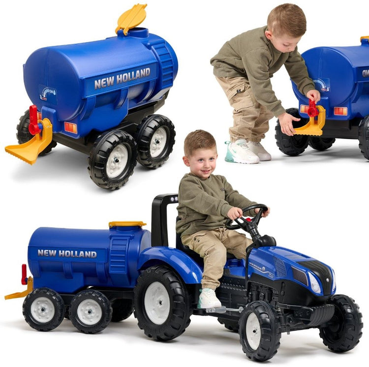 Falk New Holland Tankwagen – 30 l Fassungsvermögen – blau – geeignet für Traktoren (3–7 Jahre) – 100 % hergestellt in Frankreich