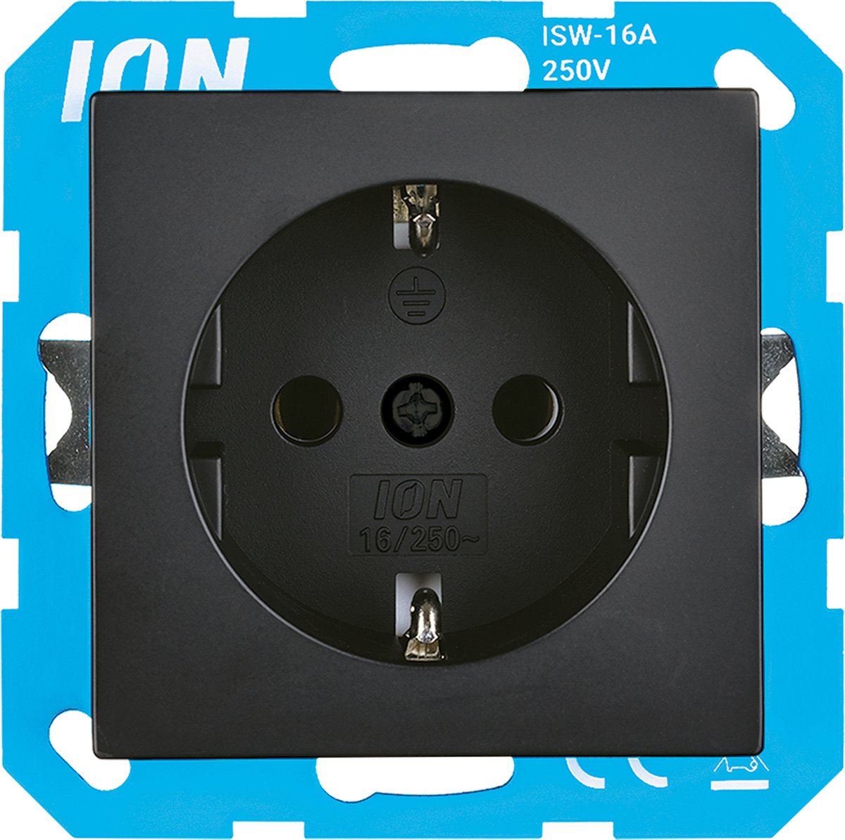 Geerdete Steckdose von Ion Industries – v1 j1 mattschwarz (10.100.020) – Wandsteckdose