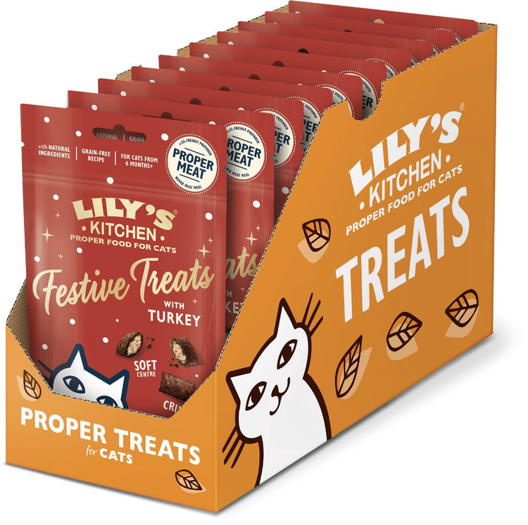 Lily's Kitchen – Katzensnacks – festliche Leckereien mit Truthahn – 10 x 60 g