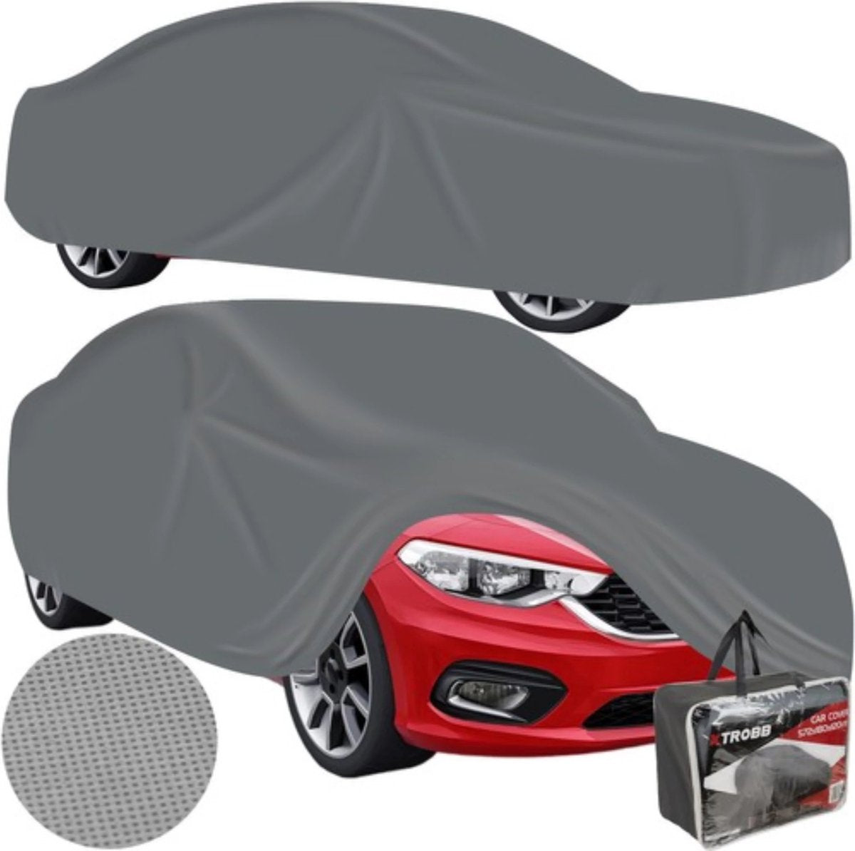 Xtrobb Autoabdeckung – graue Schutzhülle für große Autos – 572 x 180 x 120 cm