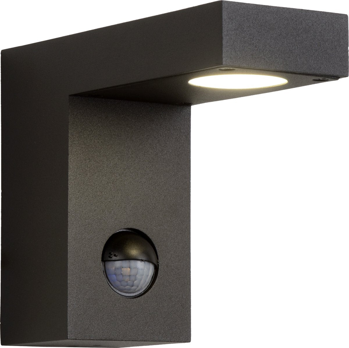 Lucide Texas-IR – Wandspot-Wandleuchte für Innen- und Außenbereich – LED – 1 x 7 W, 3000 K – IP54 – Bewegungs-Tag-Nacht-Sensor (abschaltbar) – Anthrazit