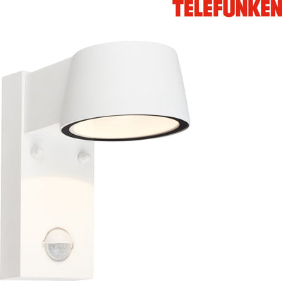 Telefunken - LED-Wandleuchte - 323106tf - Bewegungssensor - Dämmerungssensor - 7,5 Watt - 30 Sekunden Leuchtdauer - 16,5 x 9,5 x 15,5 cm - Weiß