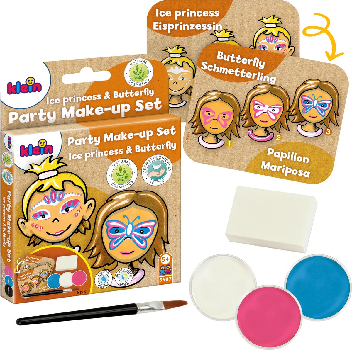 Klein Toys – Prinzessin-Schmetterling-Make-up-Set – zertifiziert nach ISO 16128 – mehrfarbig
