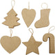 Creativ Company Weihnachtshänger, H: 7+8 cm, 6 Stück, 1 Box