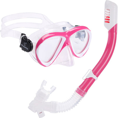 Atlantis Waikiki Combo - Schnorchelset - Taucherbrille - Schnorchel - Kinder - Rosa Weiß