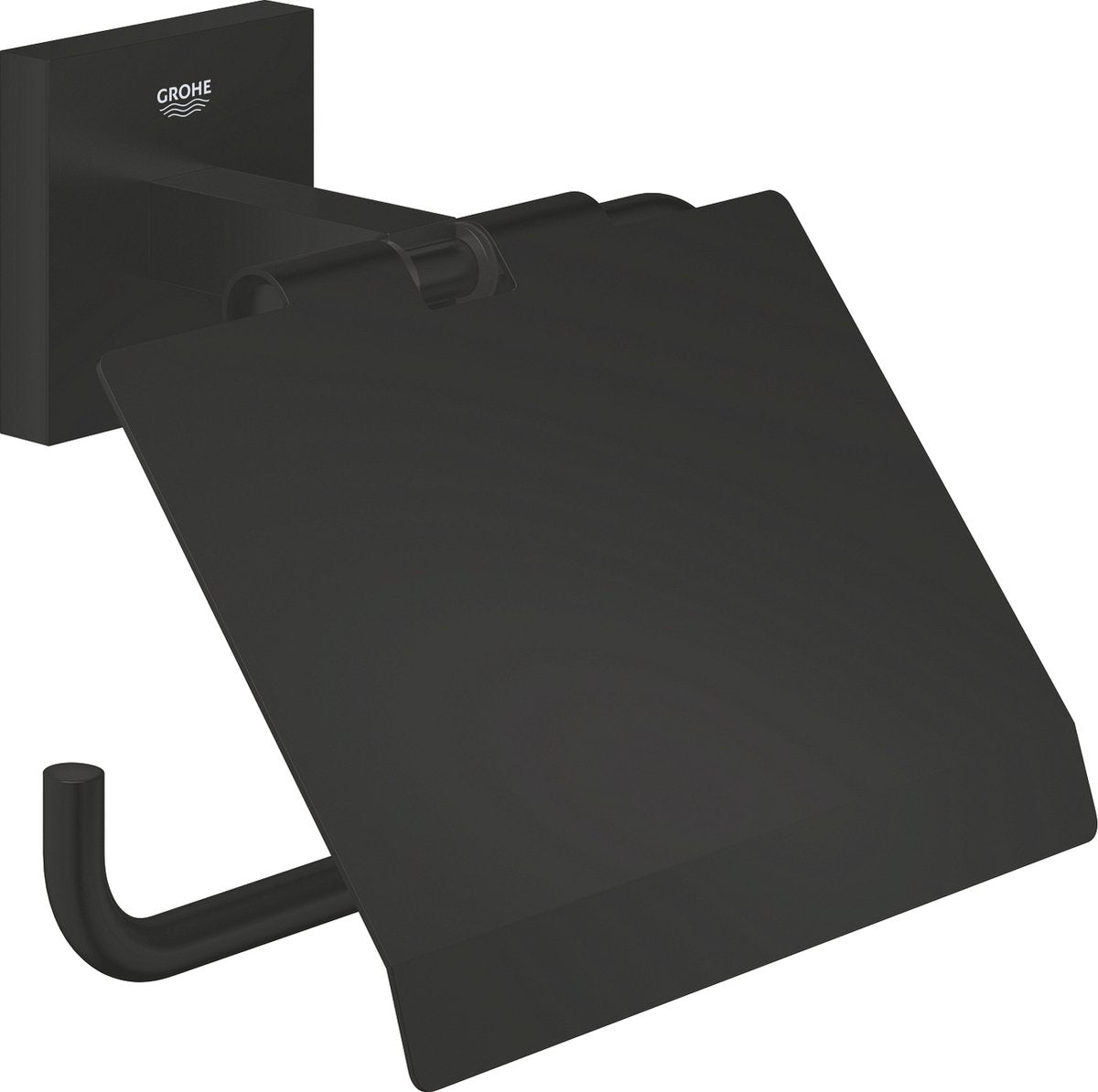 Grohe Quickfix Start Cube Toilettenpapierhalter – mit Deckel – mattschwarz