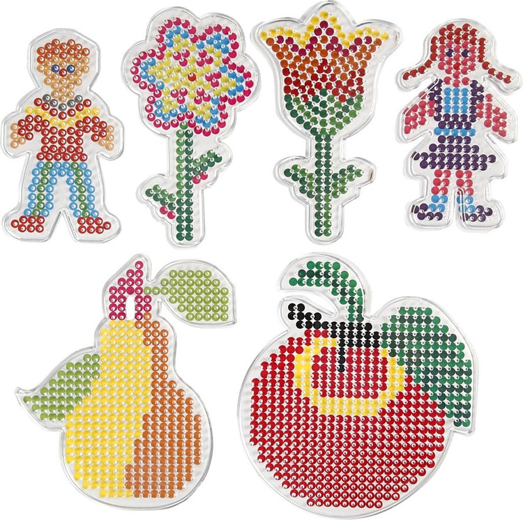 Creativ Company Grundteller, Blumen, Mädchen, Junge, Apfel und Birne, Größe 8,5x14-14x16 cm, mittel, 6 Stück 1 Box