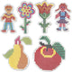 Creativ Company Grundteller, Blumen, Mädchen, Junge, Apfel und Birne, Größe 8,5x14-14x16 cm, mittel, 6 Stück 1 Box