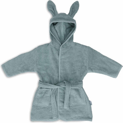 Jollein – Babybademantel Frottee 1-2 Jahre – Kinderbademantel mit Kapuze – Meeresgrün
