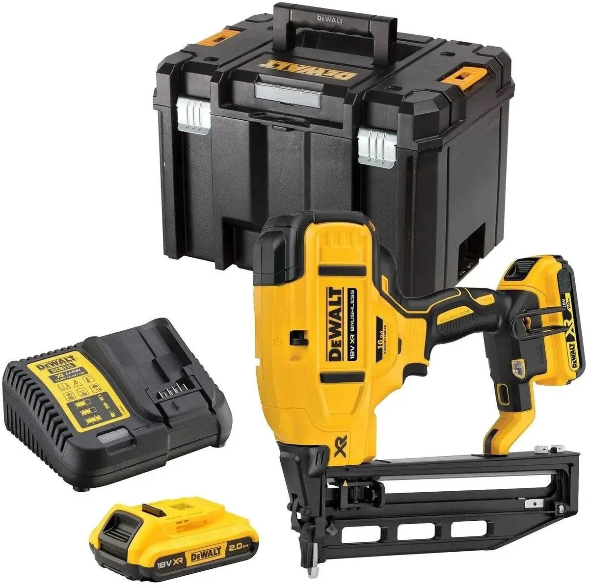 Dewalt DCN662D2 Akku-Finishing-Nagler 16GA 18V XR 2,0Ah in TSTAK