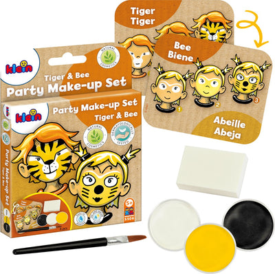 Klein Toys Party-Make-up-Set „Tigerbiene“ – drei Farbtabletten in Schwarz, Gelb und Weiß – zertifiziert nach ISO 16128 – mehrfarbig
