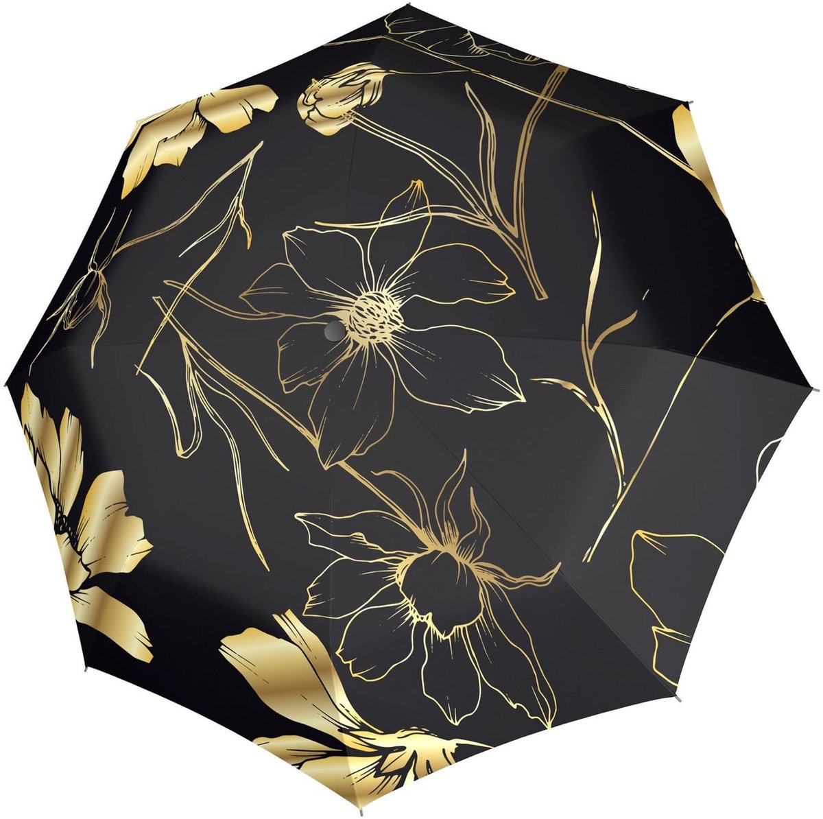 Doppler Regenschirm Fiber Flex AC Regenschirm Fiore schwarz