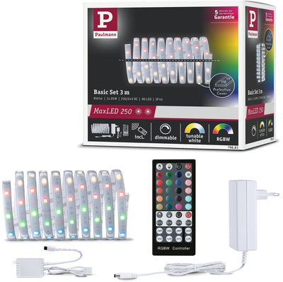 Paulmann maxled 250 LED-Streifen Basisset 3m RGBW+ 3m beschichtet 20W 270lm m 30 LEDs m RGBW+ 36VA