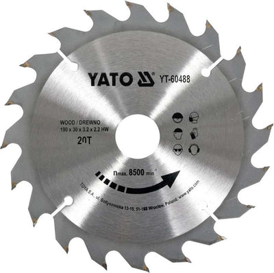 Yato Kreissägeblatt ø185 mm – 18 Zähne – Innendurchmesser 20 mm
