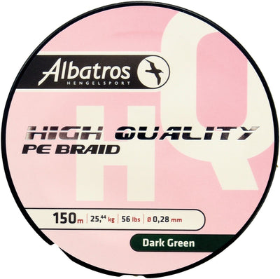 Albatros – hochwertige geflochtene Angelschnur – 0,28 mm – 150 m, dunkelgrün