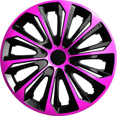Nrm Strong Duo – Radkappen 14 – Set mit 4 Stück Kunststoff – rosa schwarz