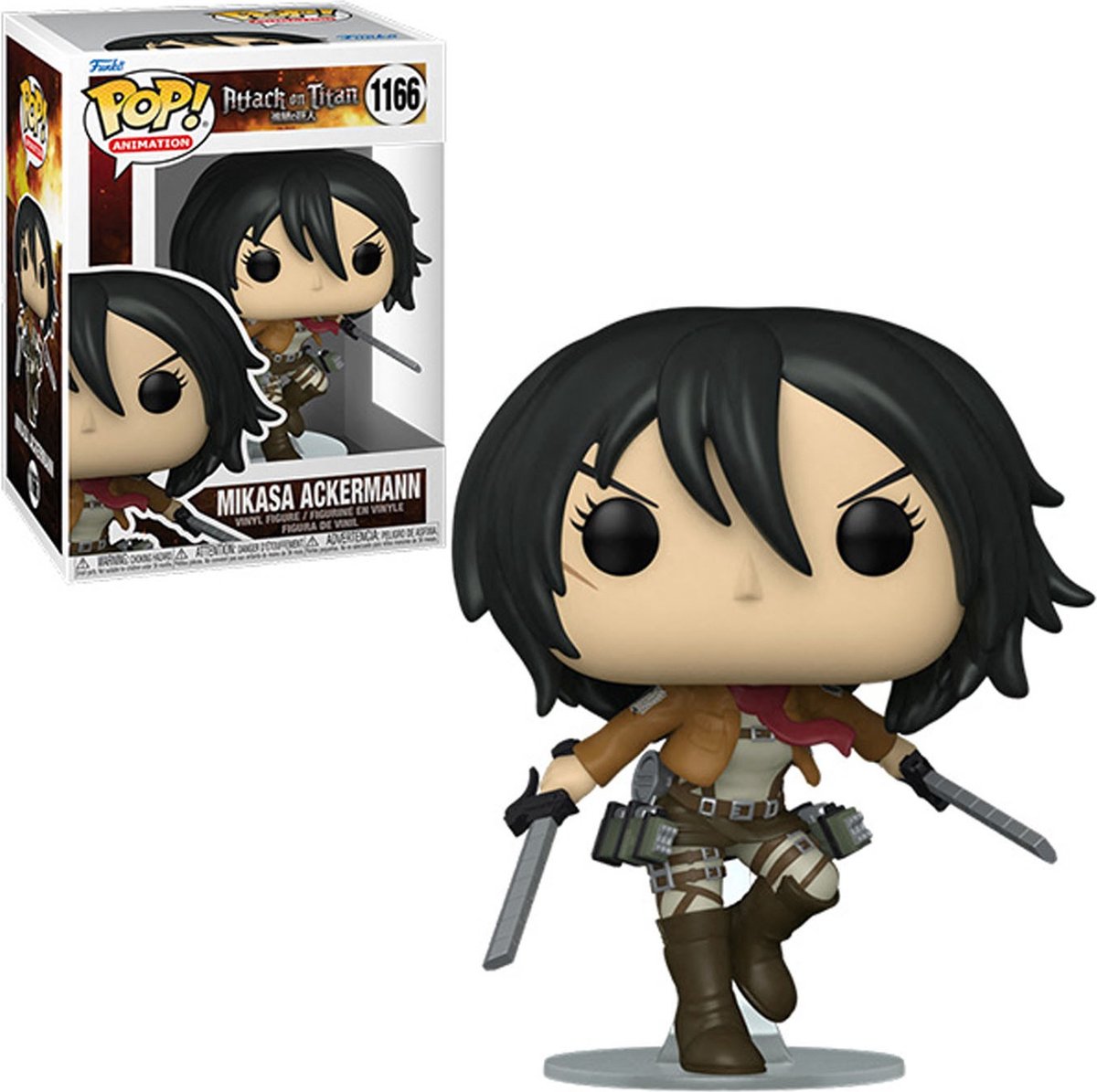 Funko Attack on Titan Sammelfigur Pop! Animation Mikasa Ackerman mit Schwertern 9 cm mehrfarbig