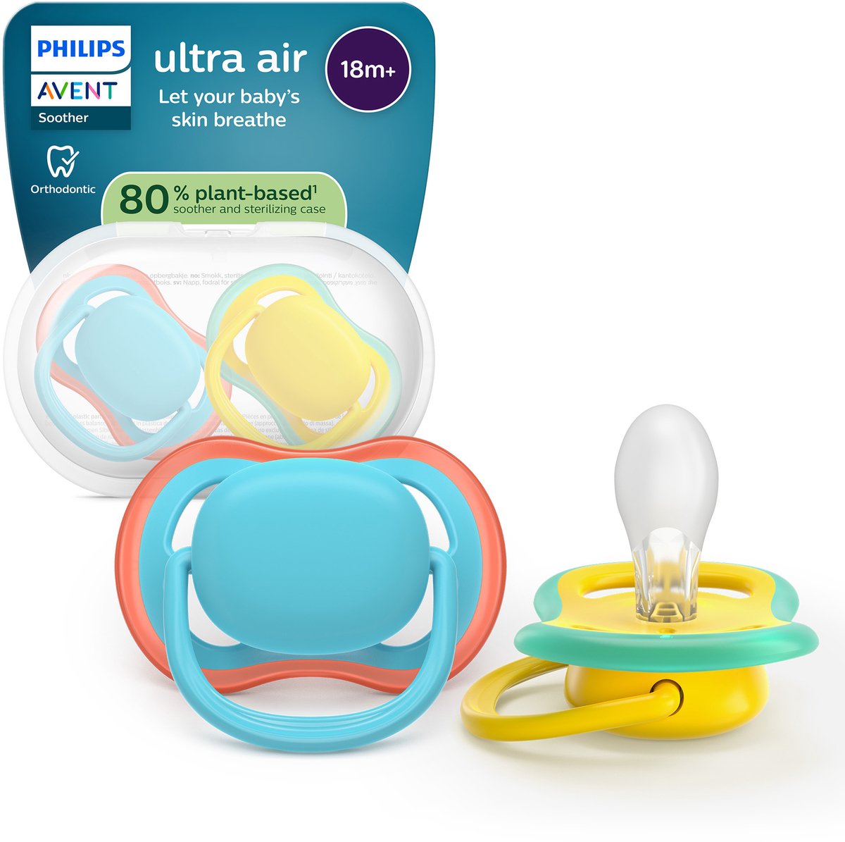 Philips Avent Ultra Air – atmungsaktiver und leichter Schnuller (ab 18 Monaten) – 2 Stück – scf349 57