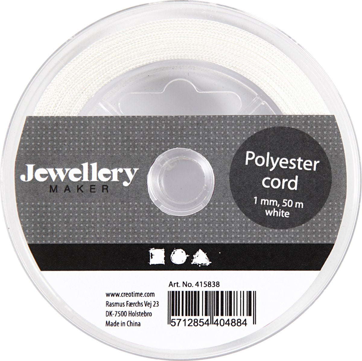 Kreativfirma Polyester Cordweiß, 50 m