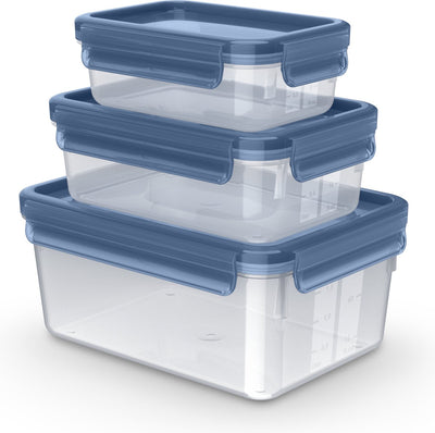 Tefal Masterseal – Lebensmittelbehälter – 3-teilig – 0,55 l, 1 l, 2,2 l – langlebig – 100 % auslaufsicher