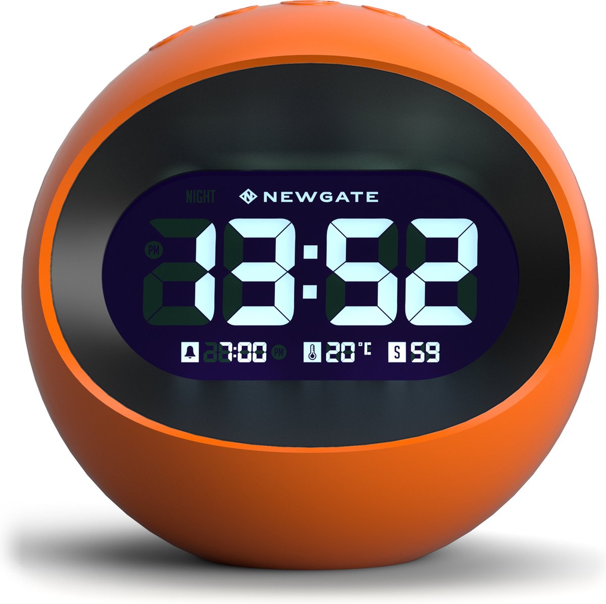 Bennies Fifties Newgate Center of the Earth LCD-Wecker – Orange