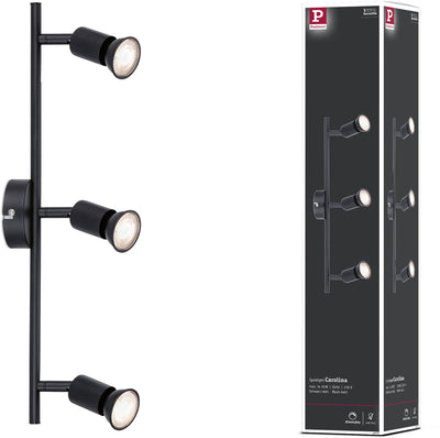 Paulmann Strahler Carolina GU10 230V max. 3x10w dimmbar schwarz matt