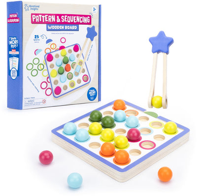 Lernressourcen Holzmuster- und Sequenzspielzeugbrett für Kinder. - 3+