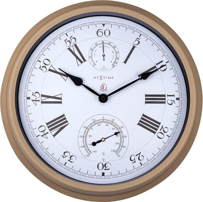 Nexttime Hyazinthe – Wanduhr – 40,5 cm – Metall – braun – wetterfest