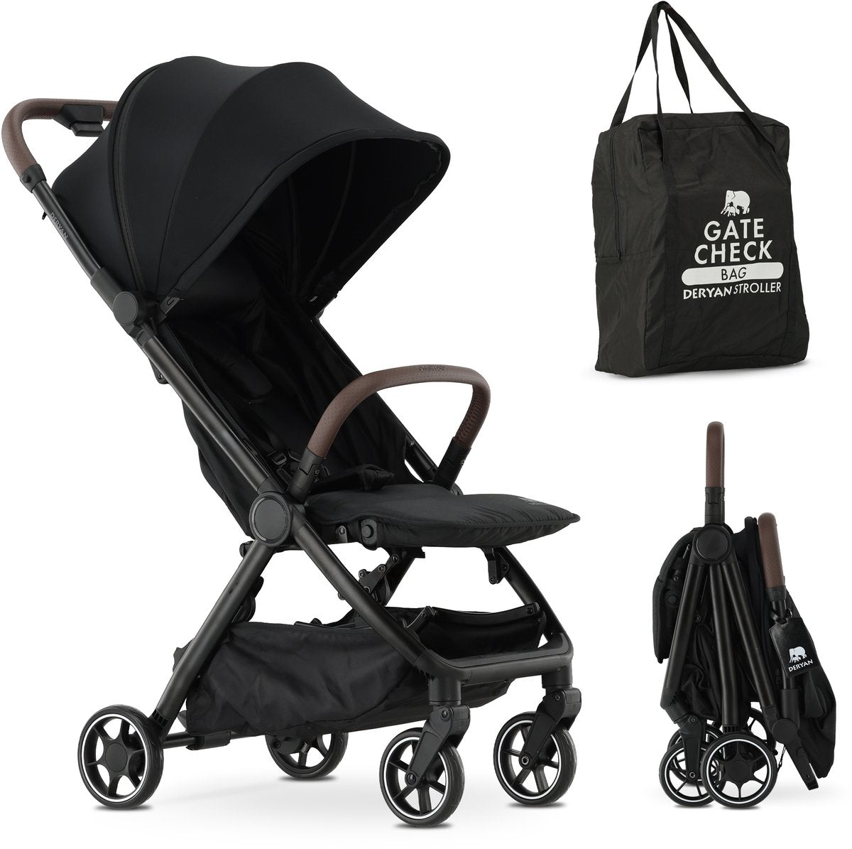 Deryan Air Buggy – Flugzeugbuggy – 8 kg – integrierte Tasche – Schwarz