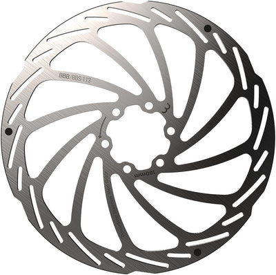 BBB Cycling Scheibenbremse Power Stop 6-Loch Bremsscheibe BBS-113 – Silber – 180 mm