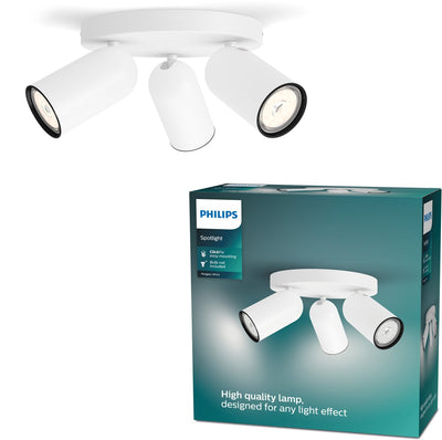 Philips LED Philips Pongee Aufbaustrahler – 3-flammig – Weiß