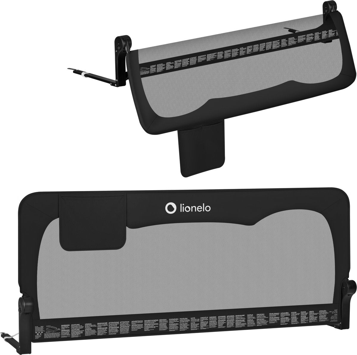 Lionelo Hanna – Bettgitter 150x66 cm – 180° klappbar – Aluminiumrahmen – sicherer Gurtstand – bis 27 kg – luftiges Netz – für Matratzen bis 45 cm – SGS-zertifiziert – reisefreundlich – einfache Montage