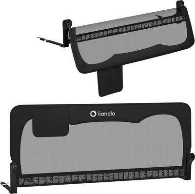 Lionelo Hanna – Bettgitter 150x66 cm – 180° klappbar – Aluminiumrahmen – sicherer Gurtstand – bis 27 kg – luftiges Netz – für Matratzen bis 45 cm – SGS-zertifiziert – reisefreundlich – einfache Montage
