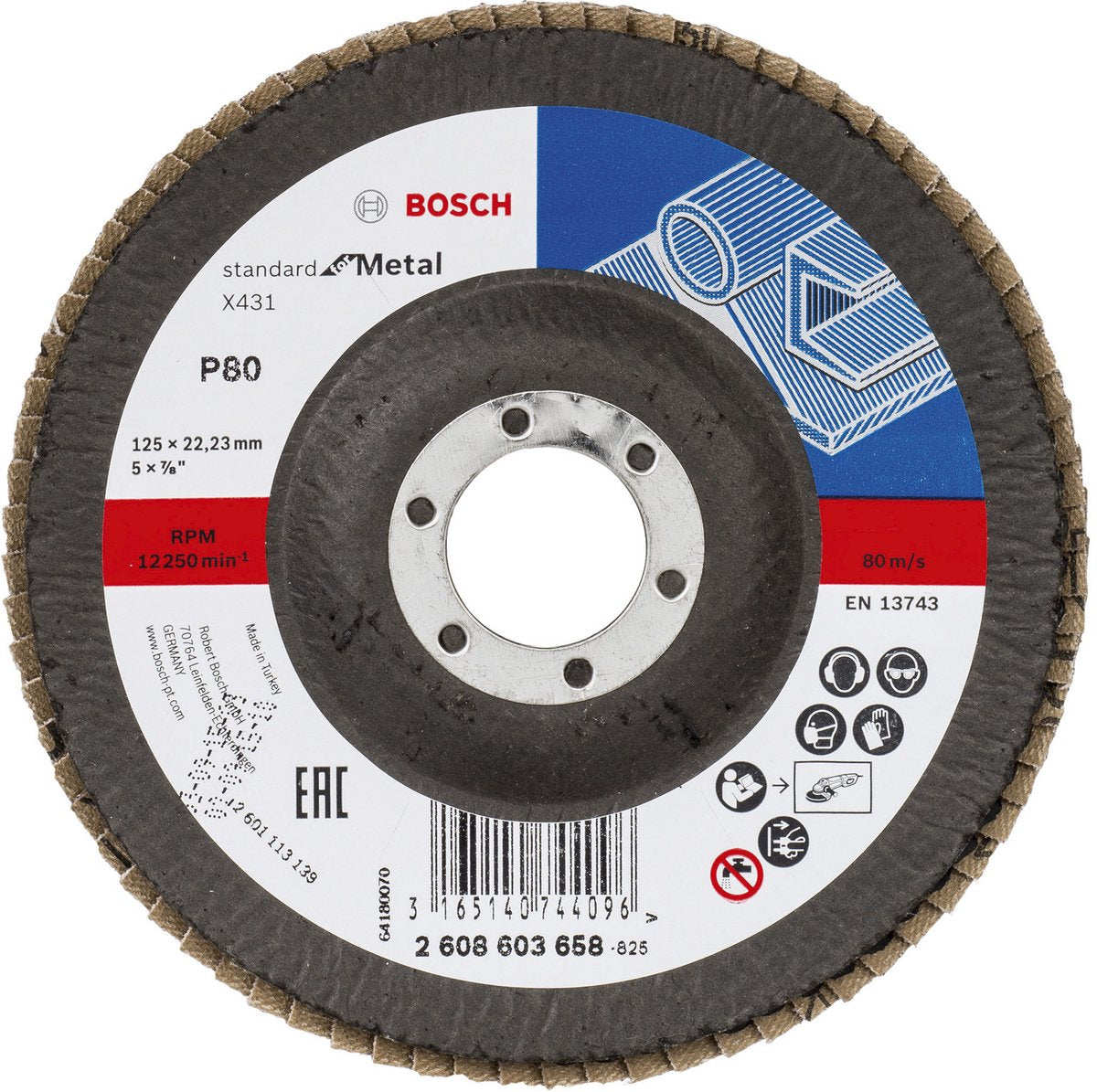 Bosch 1 Fächerscheibe 125 Standard Metall 80