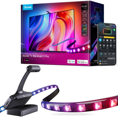 Govee TV Backlight 3 Pro – intelligente LED-Beleuchtung für 55–65 Zoll Fernseher – HDR-Dreifachkamera – Matter-kompatibel