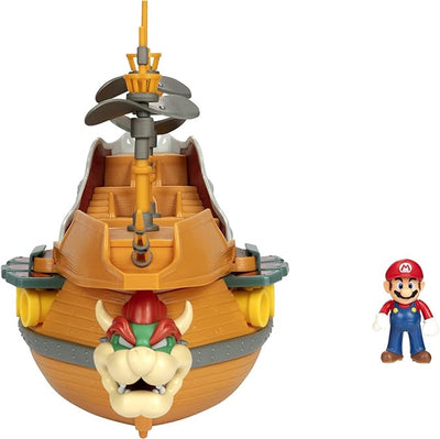Jakks Super Mario Deluxe Bowsers Luftschiff-Spielset mit Mario-Actionfigur