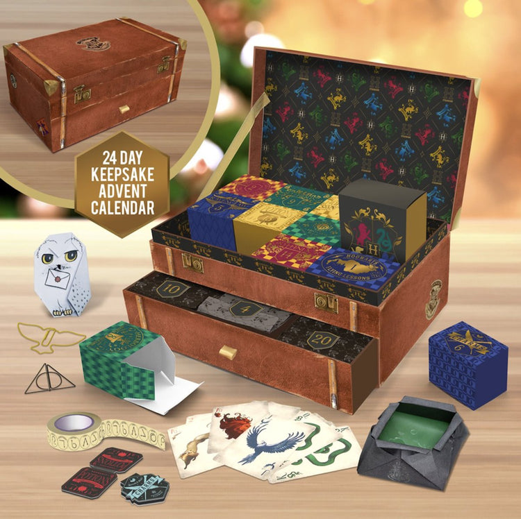 Paladone Harry Potter Andenken-Adventskalender – offiziell lizenzierte Aufbewahrungsbox mit 24 Schreibwaren-Überraschungen –