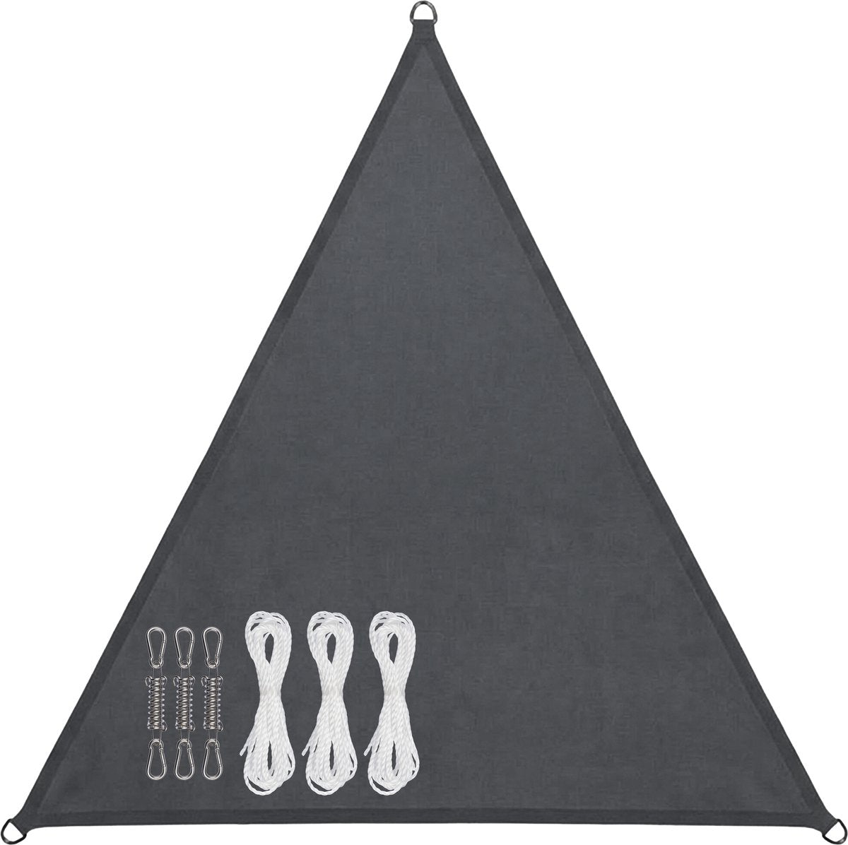 Abbey Camp Schattentuch – Pes – 3,6 x 3,6 x 3,6 m – grau – Sonnentuch – Edelstahlringe – Sonnenschirm