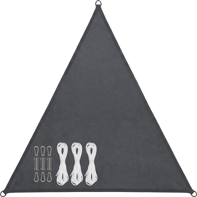 Abbey Camp Schattentuch – Pes – 3,6 x 3,6 x 3,6 m – grau – Sonnentuch – Edelstahlringe – Sonnenschirm