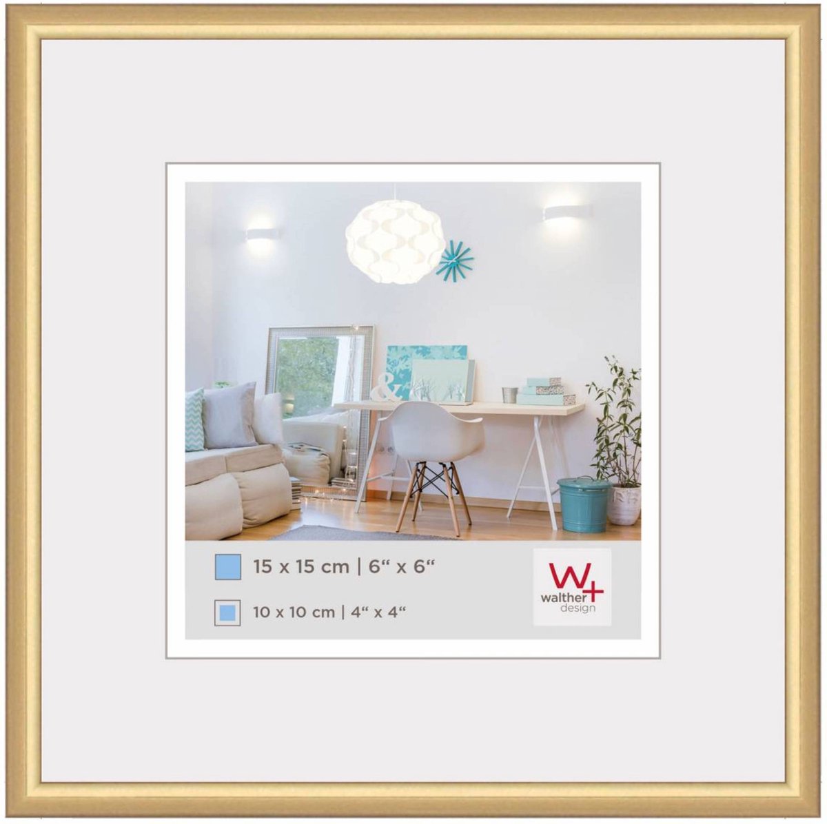 Walther New Lifestyle - Kunststoffrahmen - Fotogröße 15x15 cm - Gold