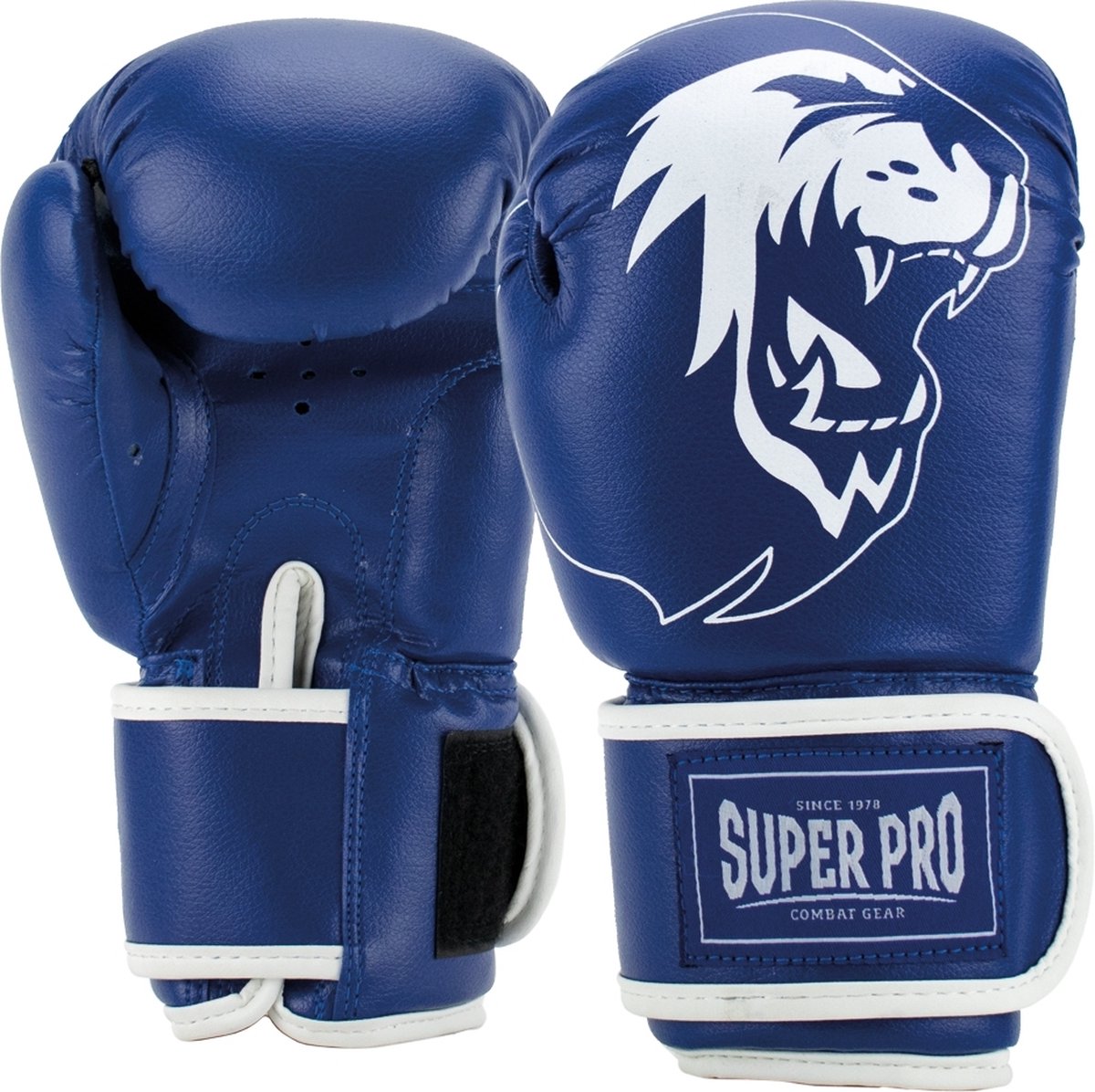 Super Pro Combat Gear Talent (Kick)Boxhandschuhe blau weiß 6oz