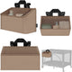 Lionelo Seitentasche mittel – Nachttischtasche, Kinderbett-Organizer 43 x 15 x 23 cm – Griff mit 3 Reißverschlussfächern – für Reisebett, Beistellbox – verstärkt, multifunktional abnehmbar