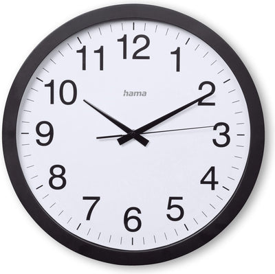 Hama Wanduhr – Aruba – geräuscharm – Schwarz