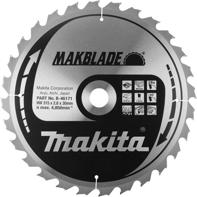 Makita Sägeblattdurchmesser Sägeblatt 315mm Zähnezahl 24