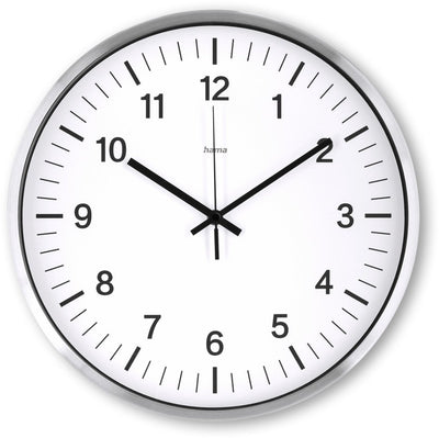 Hama Wanduhr – Java – geräuscharm – Silber