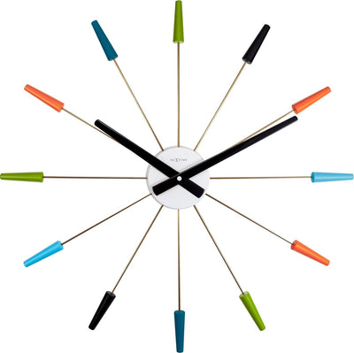 Nexttime Plug Inn – geräuschlose Wanduhr – 58 cm – Metall – mehrfarbig – Design