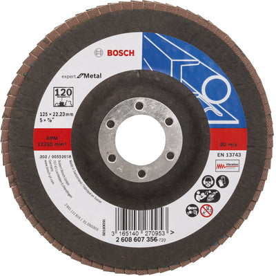 Bosch - Fächerschleifscheibe 125 mm, 22,23 mm, 120